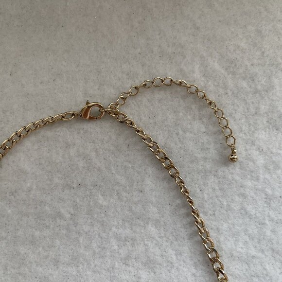 Gold Tone Bib Bold Statement Necklace Graduated Funky Chunky Adjustable 19" - Picture 11 of 11